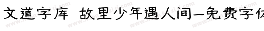 文道字库 故里少年遇人间字体转换